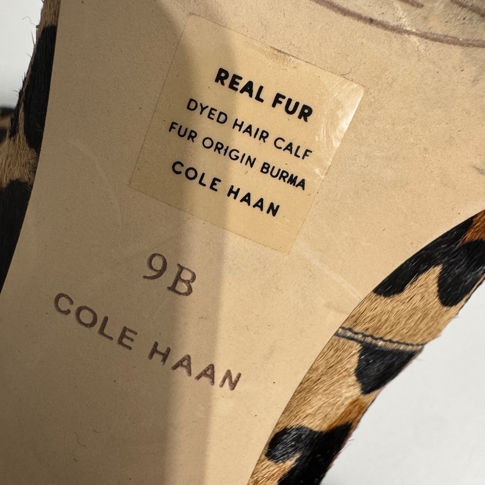 Cole Haan Leopard Print Lesli Calf Hair Heels - Picture 6 of 6